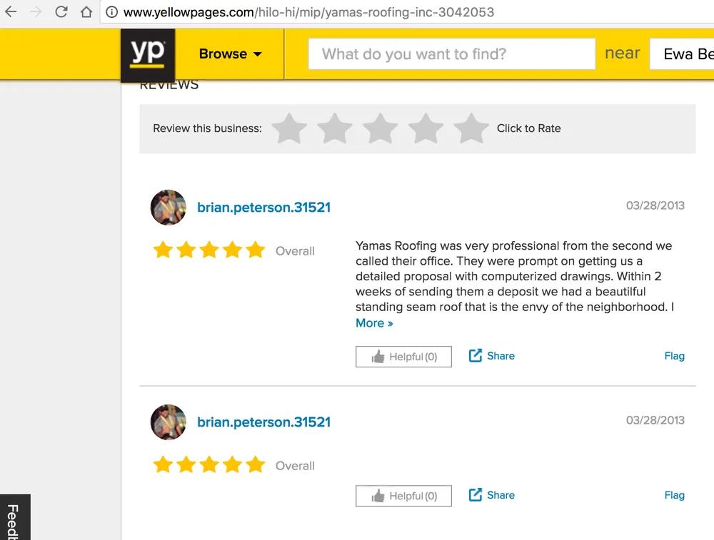 Slide of Yama's Roofing