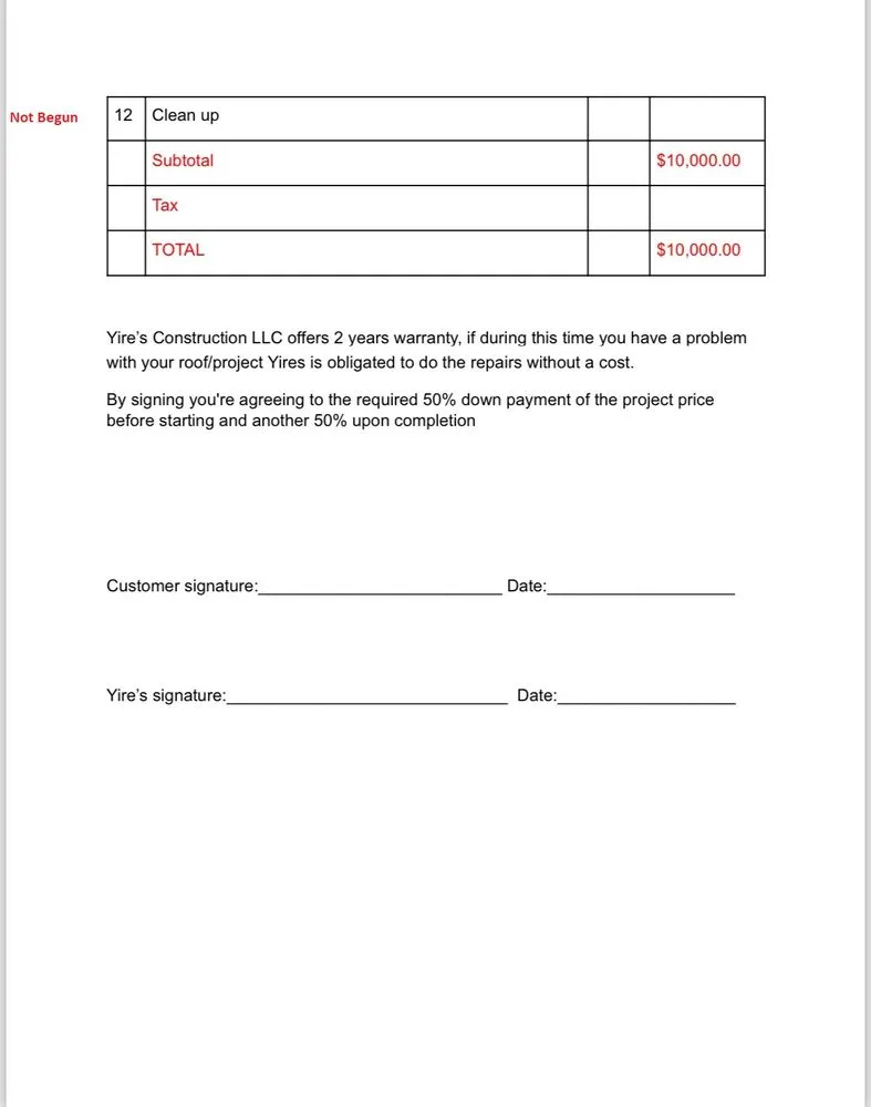 Slide of Yires Roofing