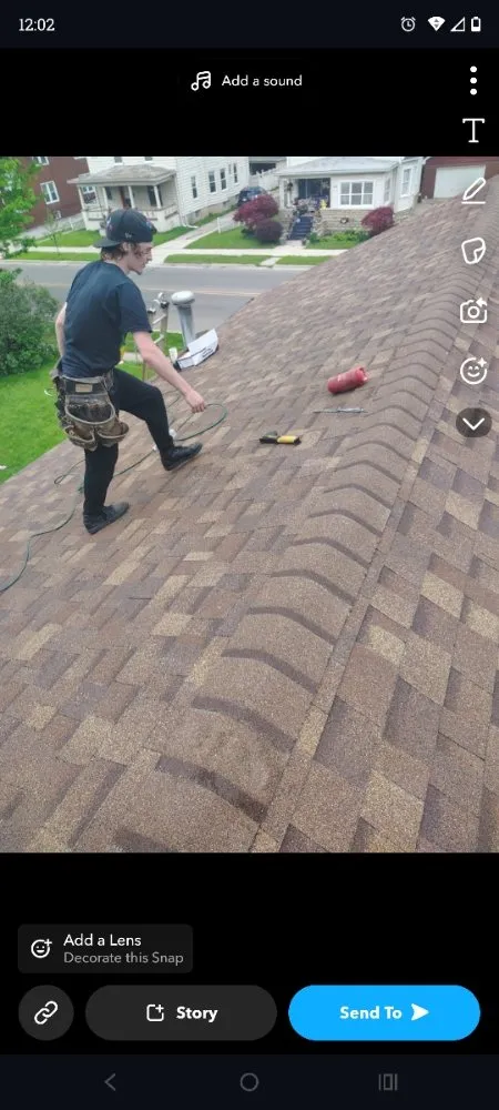 Slide of young roofing