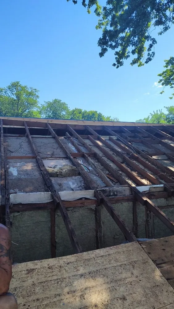 Slide of young roofing