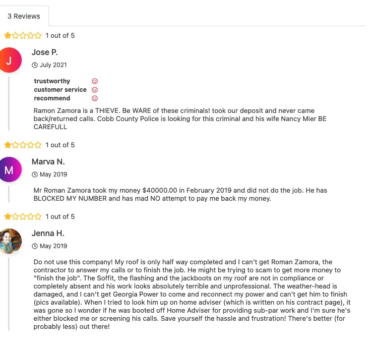 Slide of Zamora Roofing