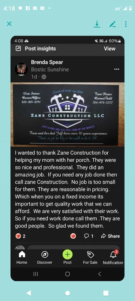 Licensed metal roofing installation near you in Mooresboro, NC by Zane Construction